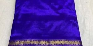 Blue Cotton Dhoti with Golden Border