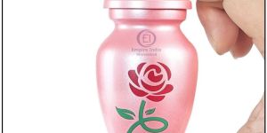 pink aluminum keepsake cremation urn