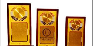 rectangular laurel motif wood mdf trophy set
