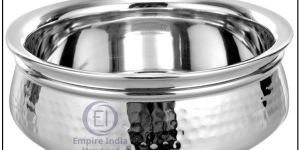 stainless steel hammered serving bowl