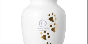 white gold brass pet cremation urn