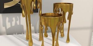 Aluminium Pillar Candle Holder with Dripping Melting Designed