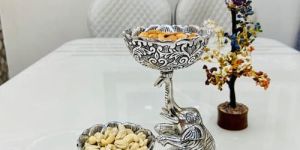 German Silver Elephant Dry Fruits Bowl