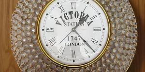 Victoria Analog Decorative Crystal Wall Clock