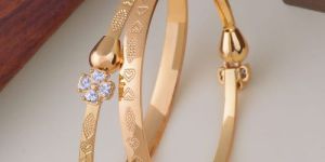 Beautiful White Stone Artificial Golden Bracelet