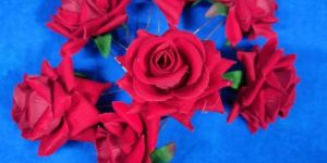 Red Rose Flower Hair Pin