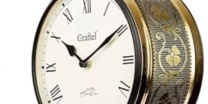 Vintage Station Wall Clock Metal Analog Double Sided Roman Dial 12 Inch