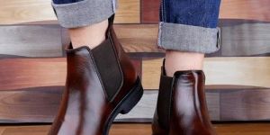 Synthetic Leather Chelsea Boots For Men