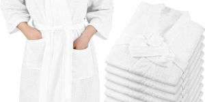 Ladies Plain Waffle Bath Robe