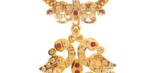 Golden Micro Gold Plated Peacock Attigai Pendant