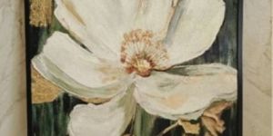 Handmade 3D Textured Gardenia Floral Wall Art