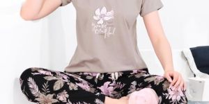 Womens Premium Sinker Cotton Night Suit