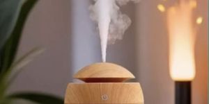 round wooden humidifier cool mist air diffuser