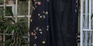 Black Printed Silk Salwar Kameez