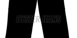 Black Stretchable Girls Straight Fit Cargo Denim Jeans with Side Pockets & Inner Elastic Belt