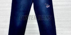 Blue Straight Fit Stretchable Boys Denim Jeans