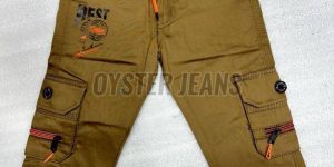 Olive Brown Stretchable Boys Cargo Pants