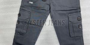 Dark Grey Stretchable Boys Cargo Pants