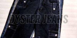 Womens Stretchable Regular Fit Cargo Jeans