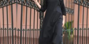 Regular Ladies Cotton Black Kurti Palazzo Set