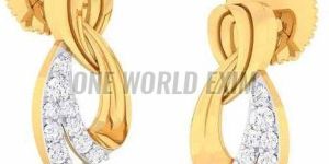 18 Carat Real Diamond Gold Earrings