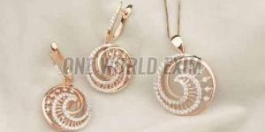 18 Carat Real Diamond Gold Pendant Set