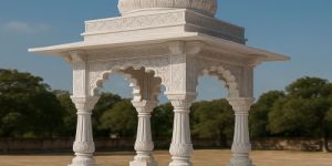 Grand Sandstone Temple Chatri with Arches