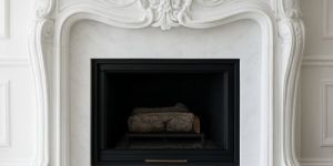Ornate White Marble Fireplace