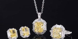 Fancy Yellow Cushion Diamond Jewelry Set