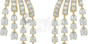 14K Gold Diamond Chandelier Earrings