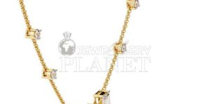 14K Gold Floating Diamond Necklace