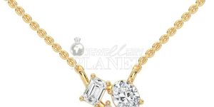 14K Gold Multi Cut Diamond Cluster Pendant