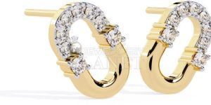 14K Gold Orbit Spark Diamond Stud Earrings
