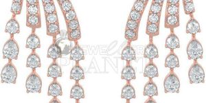 18K Rose Gold Diamond Chandelier Earrings