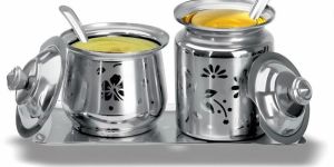 Stainless Steel Ghee and Oil Pots