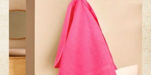 Hot Pink Bordered Bath Towel