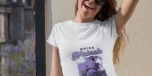 Cotton Maiko Minimoto Retro Rider Graphic Ladies T Shirt