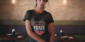 State OF Mind Peace Round Neck T Shirt