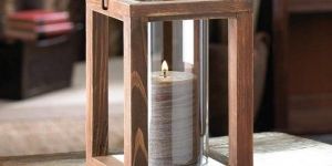 Iron and Wooden Candle Stand