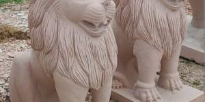 3 Feet Sandstone Lion Statue