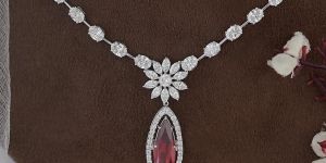 Pear Cut Moissonite Diamond Necklaces