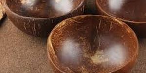Brown Coconut Shell Round Bowl