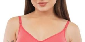 Pink Non Padded Cotton Bra