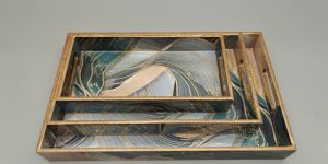MDF Wooden Serving Tray Set