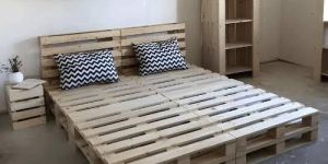 double bed wooden frame