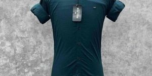 Teal Green Mens Cotton Readymade Shirt