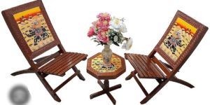 Home Decor Wooden Folding Chair Set