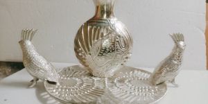 german silver 2 parrot bowl set