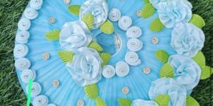 Sky Blue Flower Feature Laddu Gopal Dress