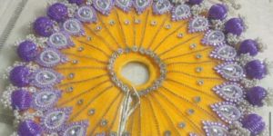 Yellow Heavy Latkan Laddu Gopal Dress with Pagdi